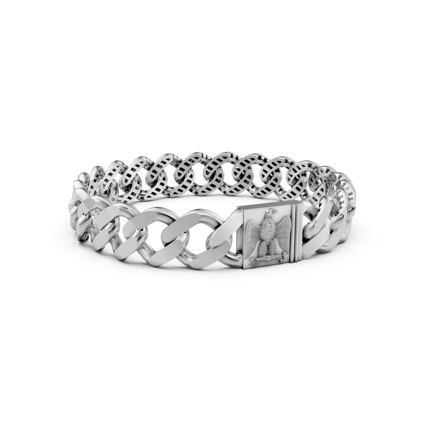 Men's Diamond-Accent Cuban Link Bracelet White Gold