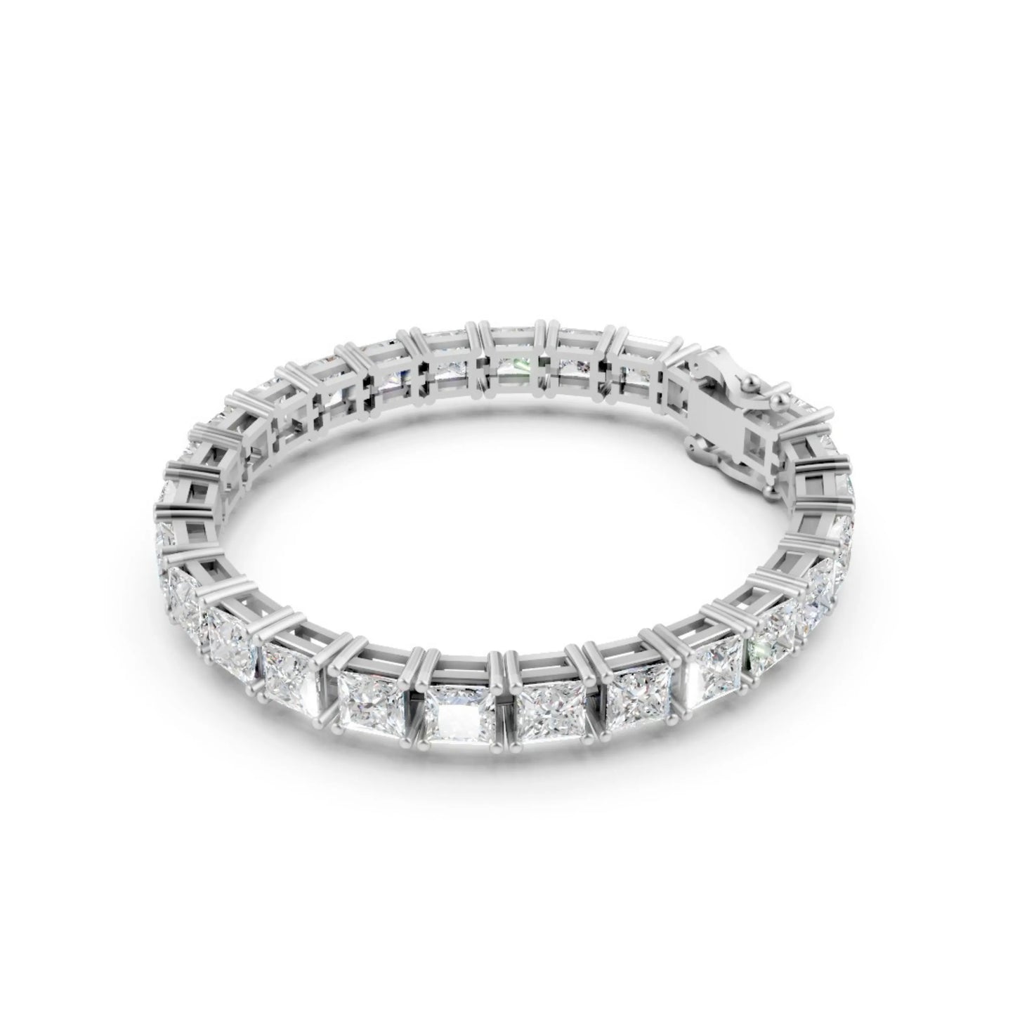 Princess-Cut Diamond Bracelet White Gold