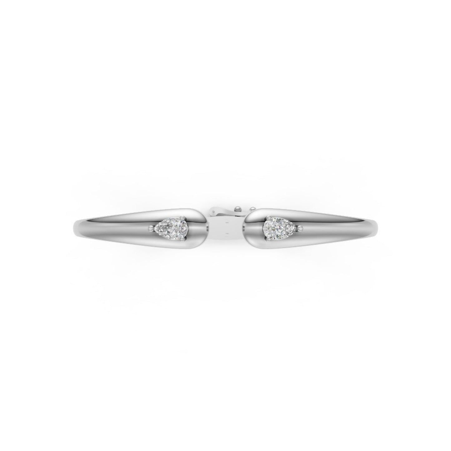Elegant Open Diamond Bangle White Gold