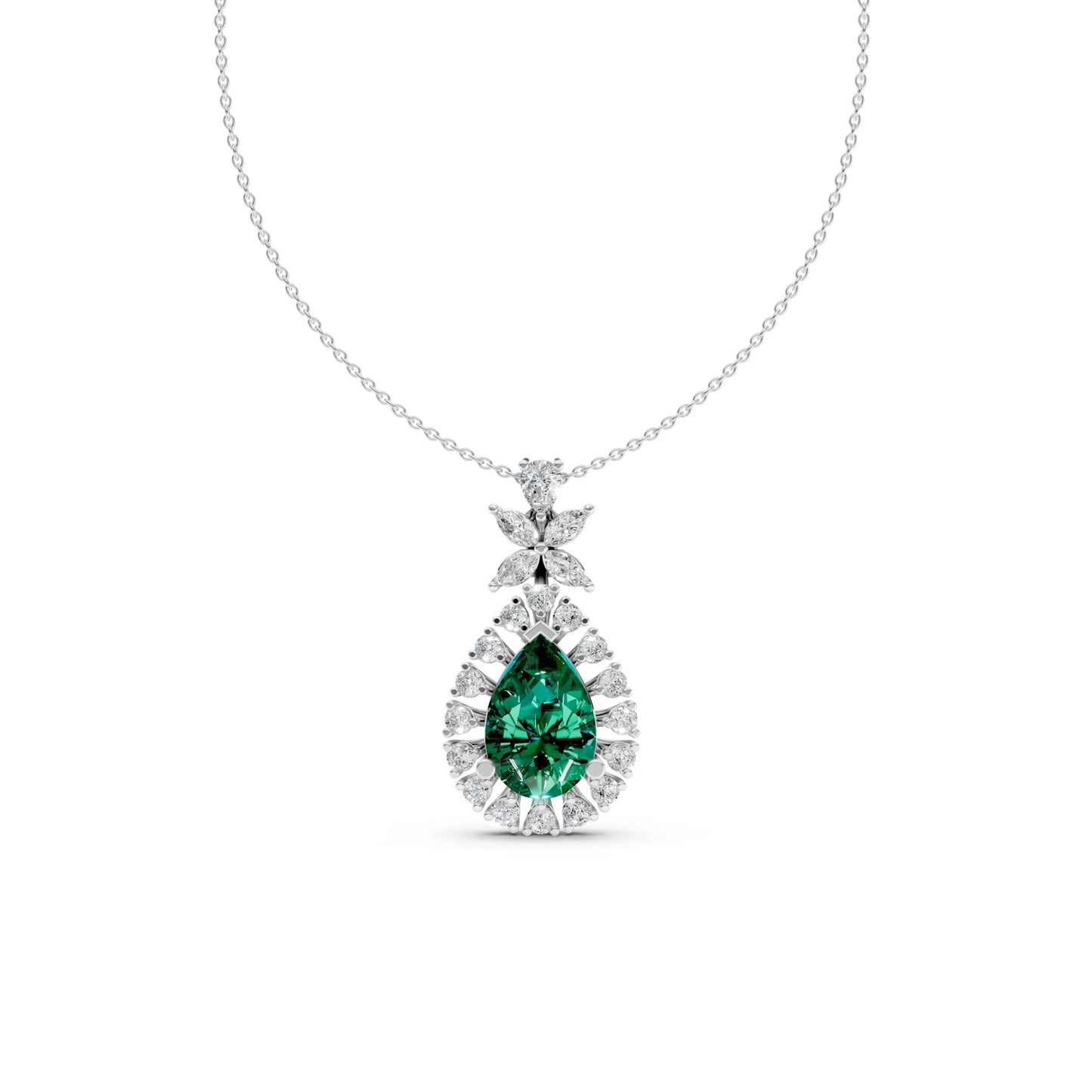 Pear Drop Pendant White Gold