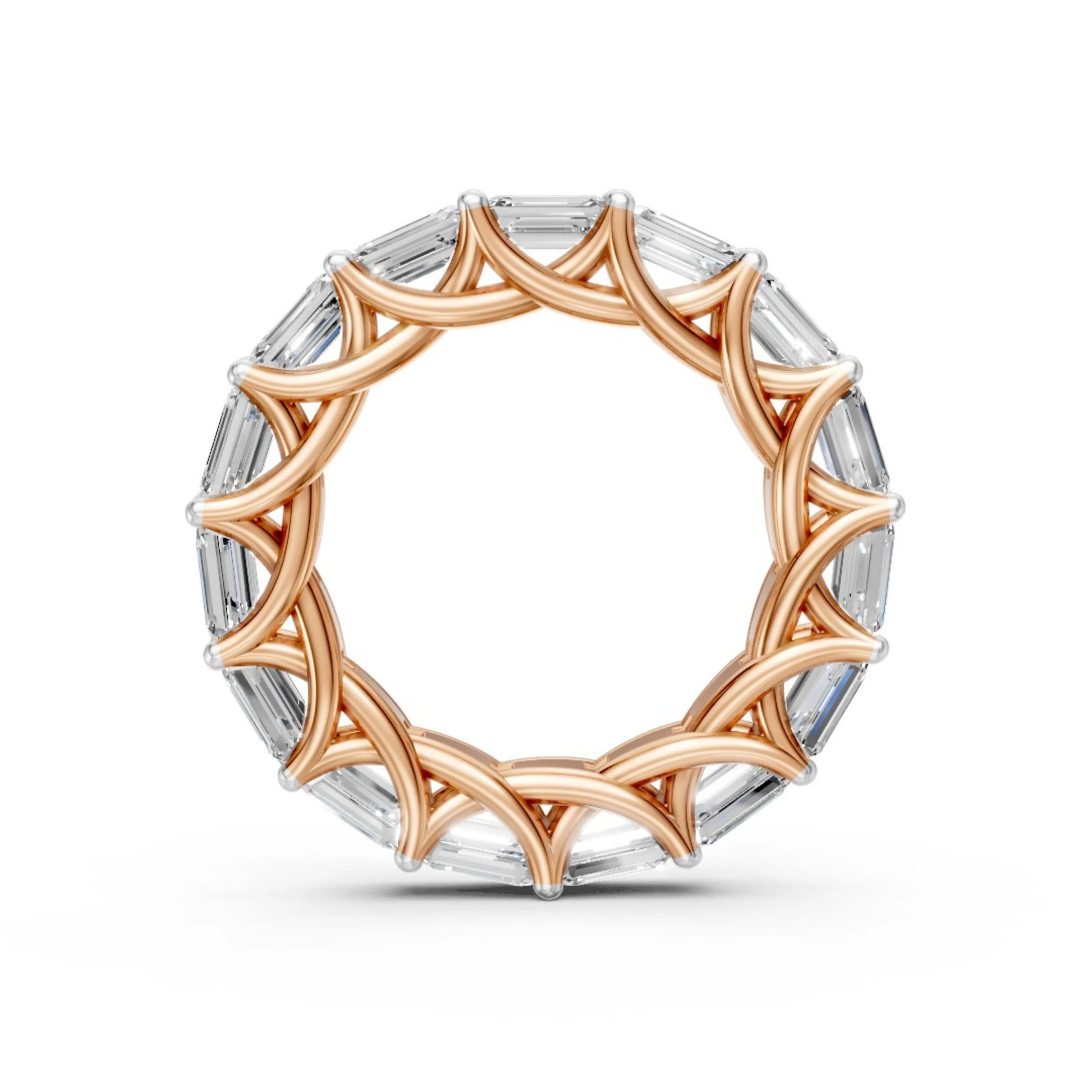 Lattice Baguette Band Rose Gold