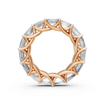 Lattice Baguette Band Rose Gold