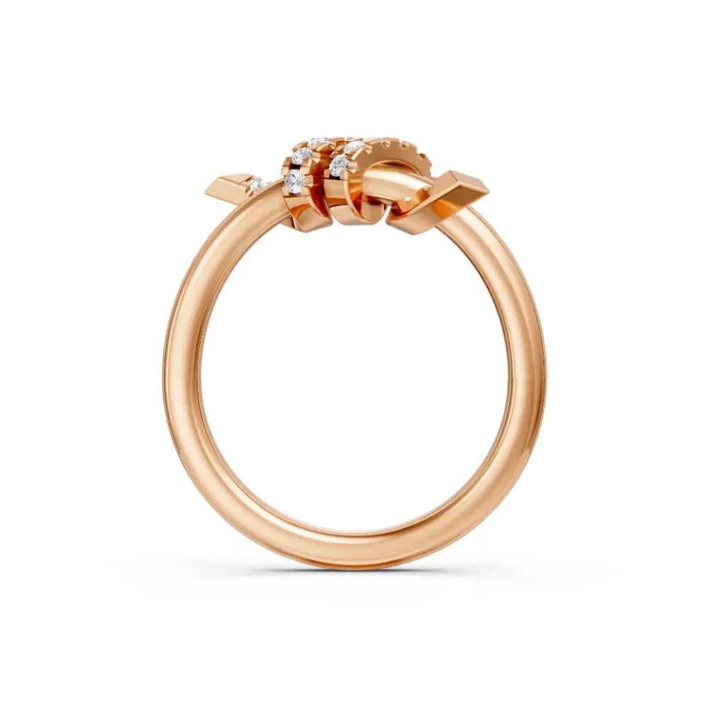 TwistGlow Diamond Crossover Ring Rose Gold