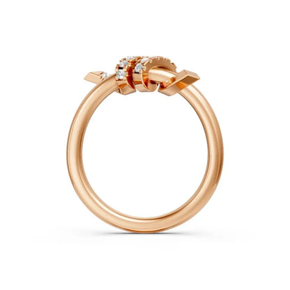TwistGlow Diamond Crossover Ring Rose Gold