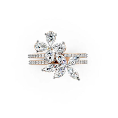 BlossomGlow Marquise Diamond Ring Rose Gold