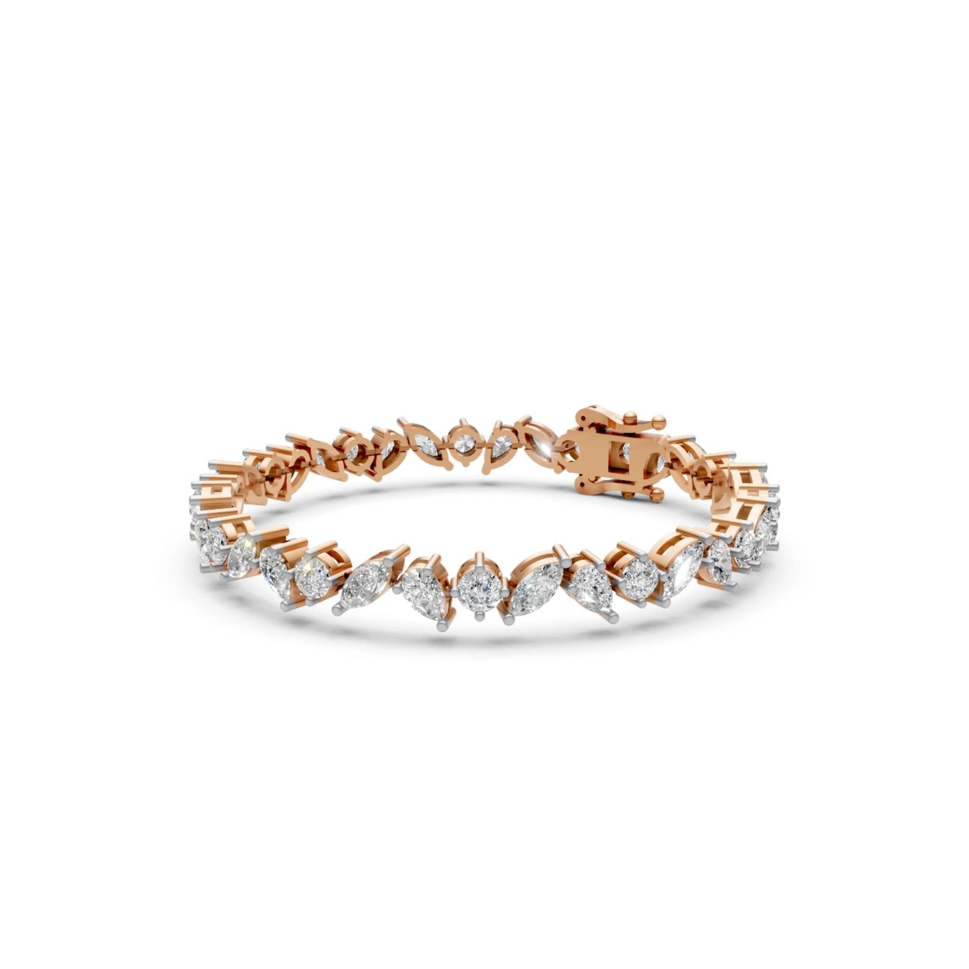 Pear Shape Diamond Bracelet Rose Gold