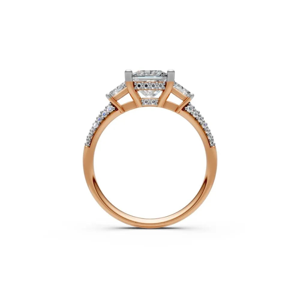 RegalEdge Princess Cut Ring Rose Gold