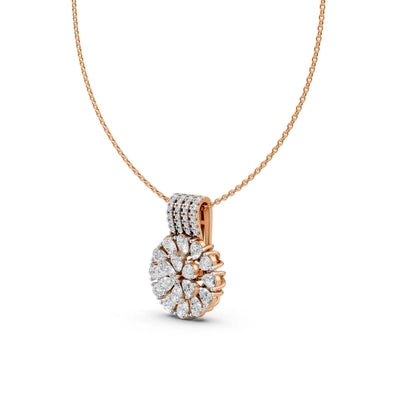 Pear Cluster Pendant Rose Gold