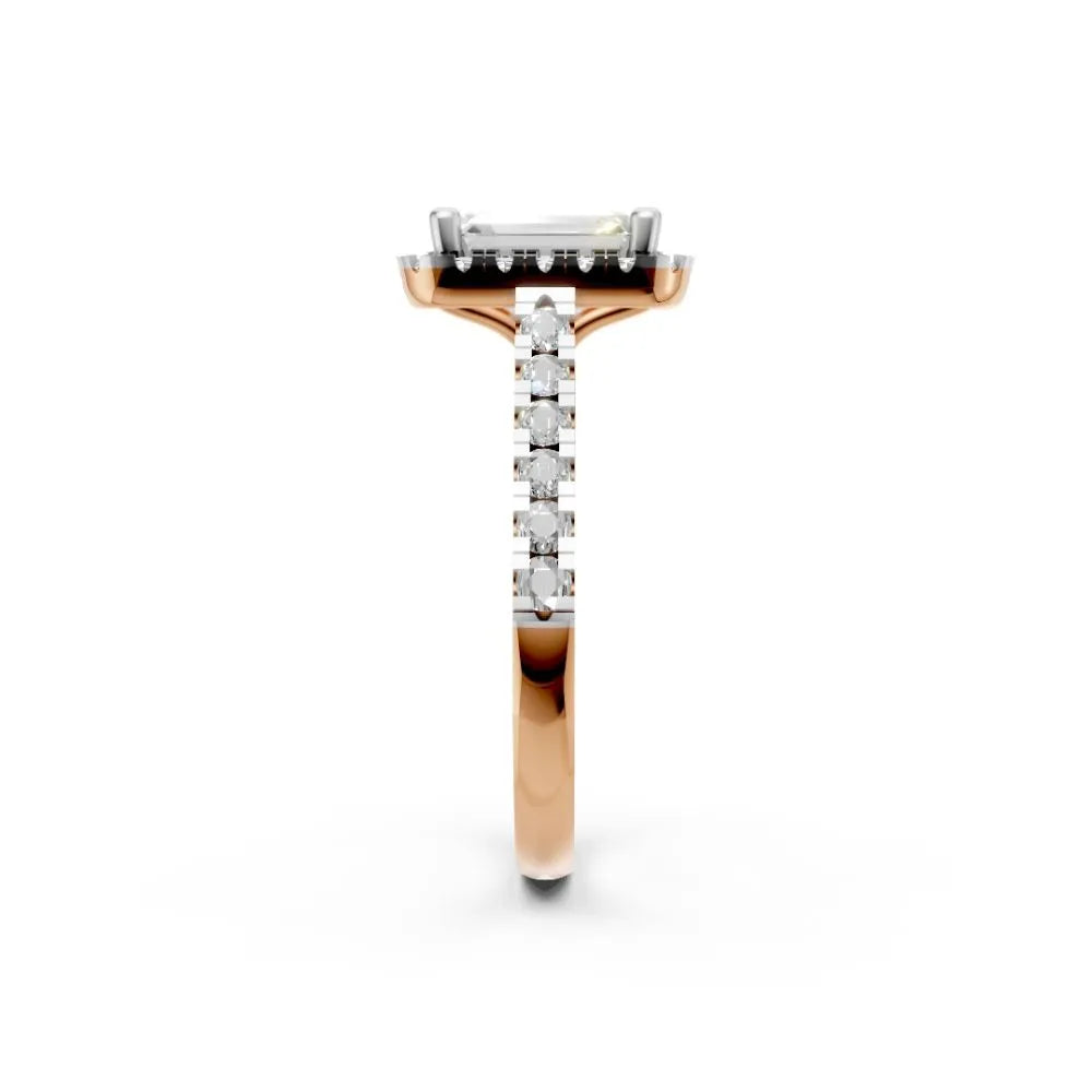 Cushion Radiance Halo Ring Rose Gold