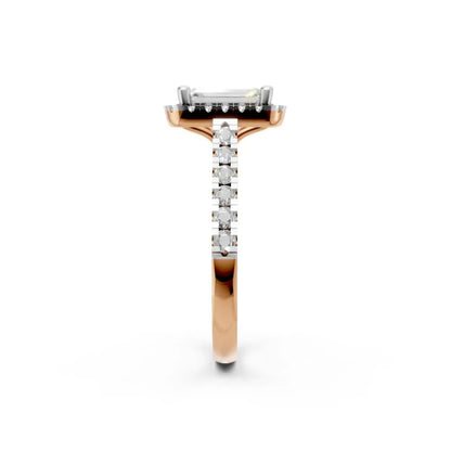 Cushion Radiance Halo Ring Rose Gold