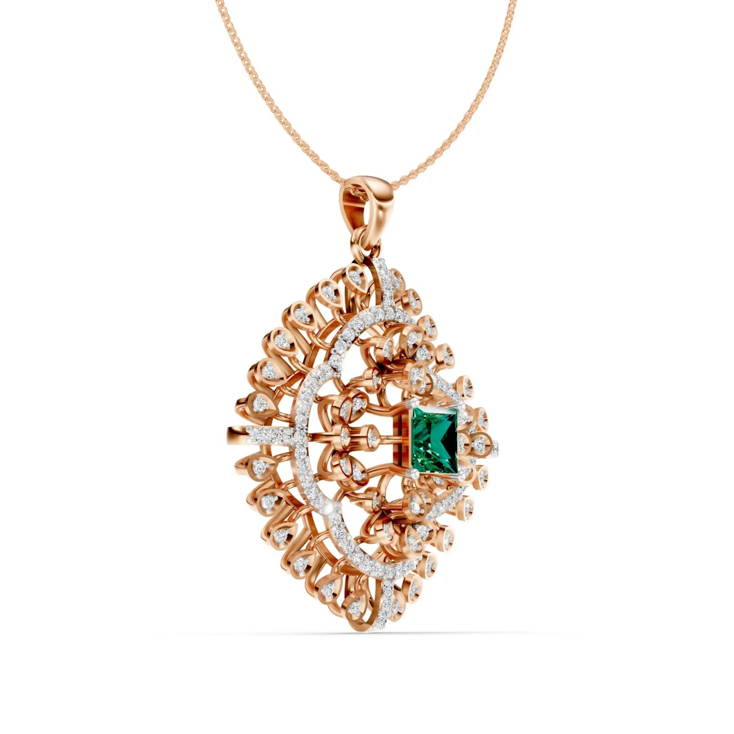 Heritage Emerald Pendant Rose Gold