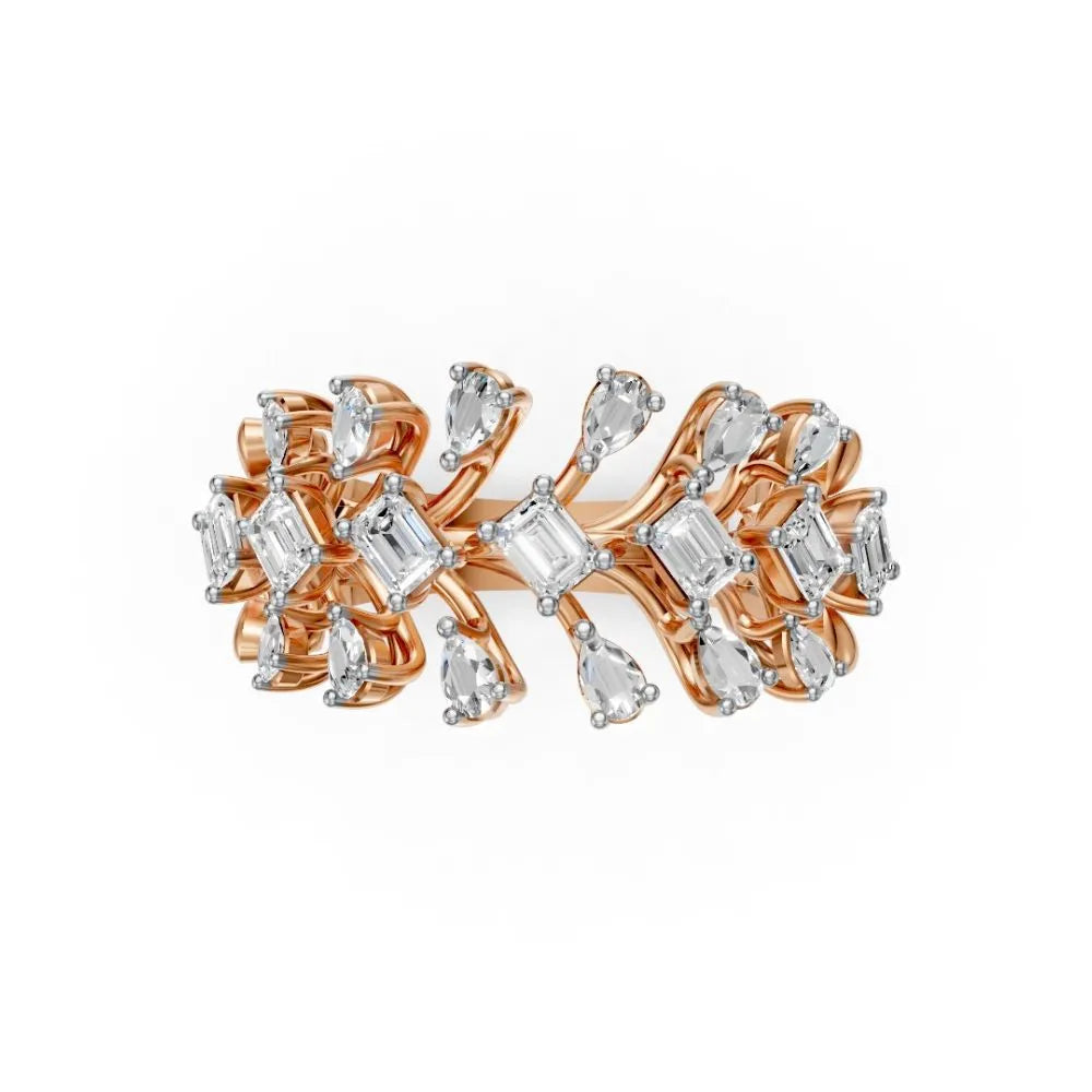 BloomAura Floral Diamond Ring Rose Gold