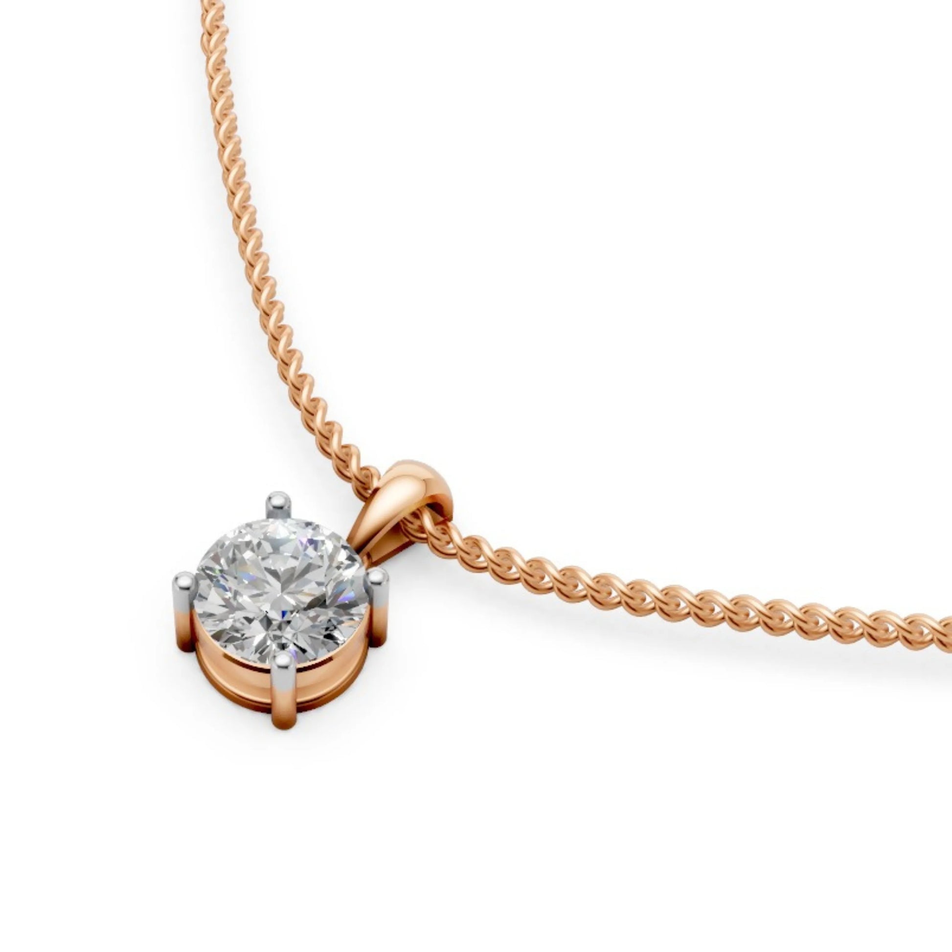 Cushion Halo Pendant Rose Gold