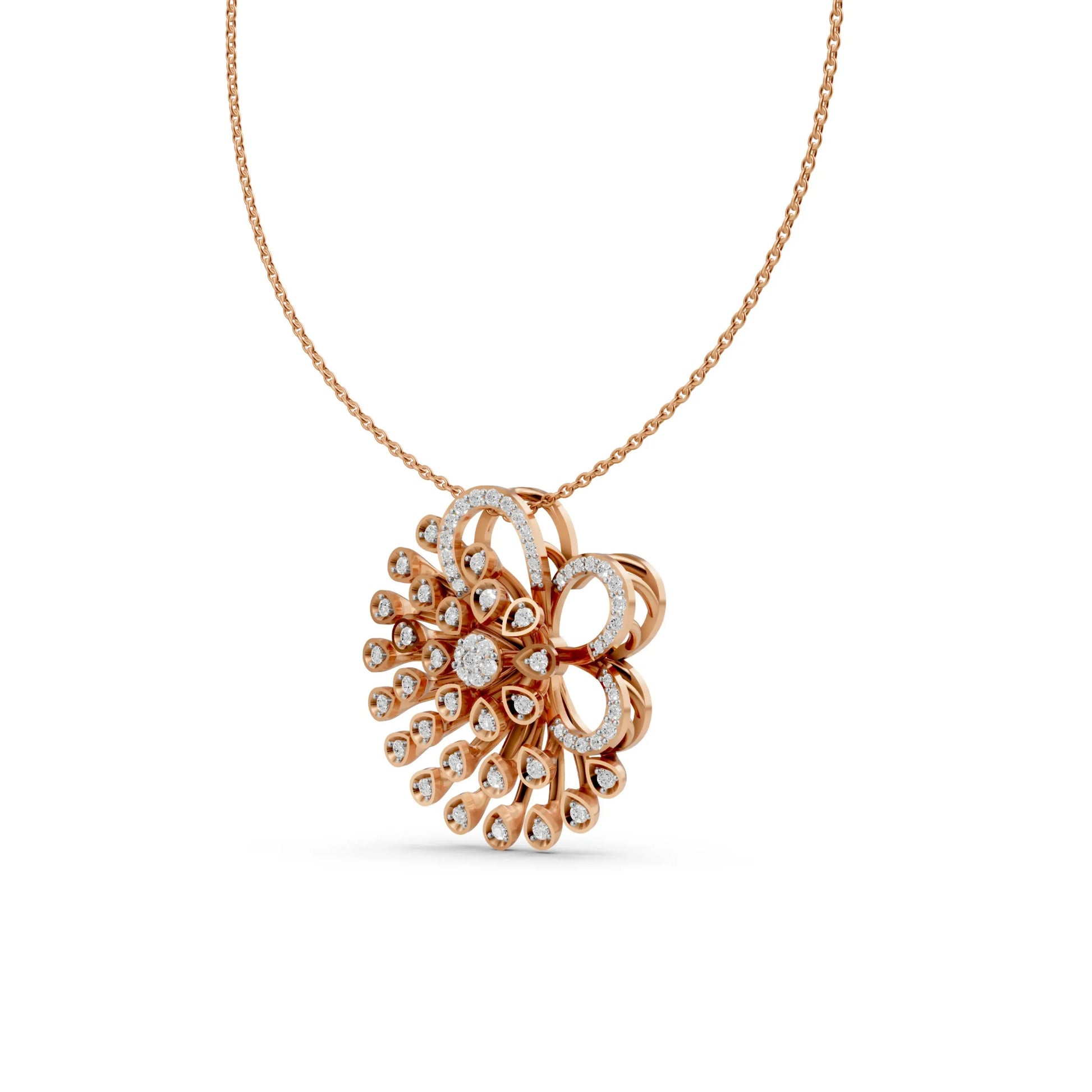 Floral Burst Pendant Rose Gold