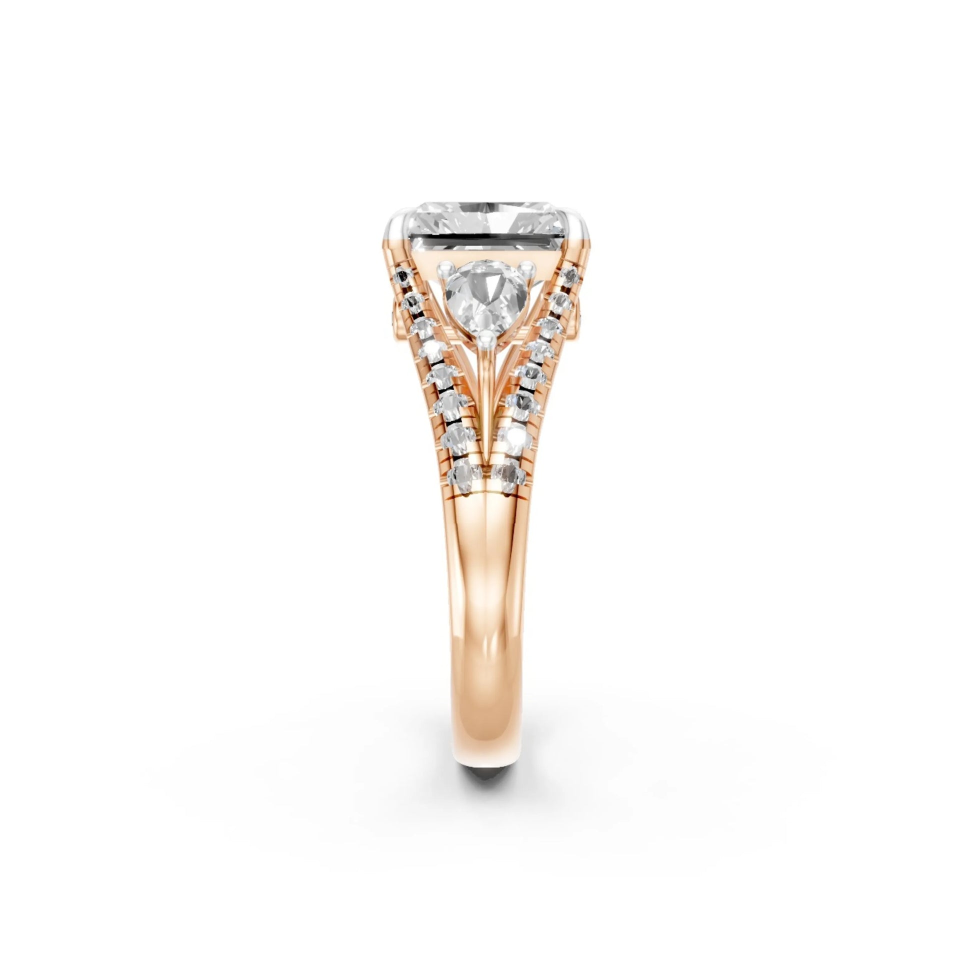 TriadGrace Princess & Pear Ring Rose Gold