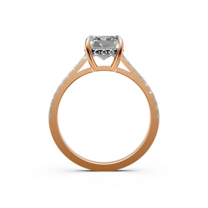 EternaLine Pavé Emerald Ring Rose Gold