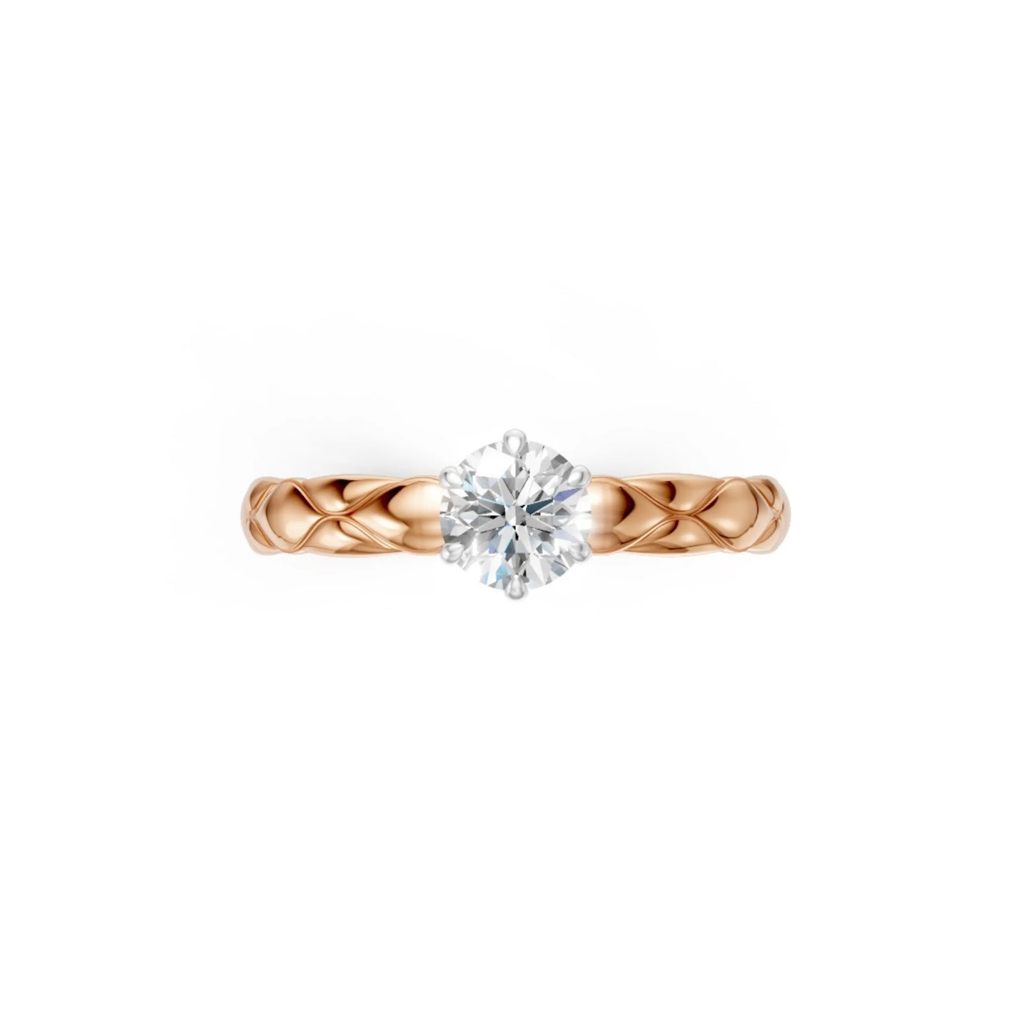 Braided Grace Solitaire Ring Rose Gold