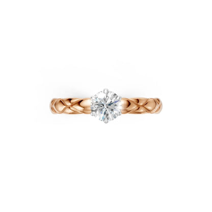 Braided Grace Solitaire Ring Rose Gold