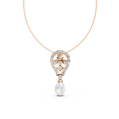 Teardrop Pearl Pendant Rose Gold