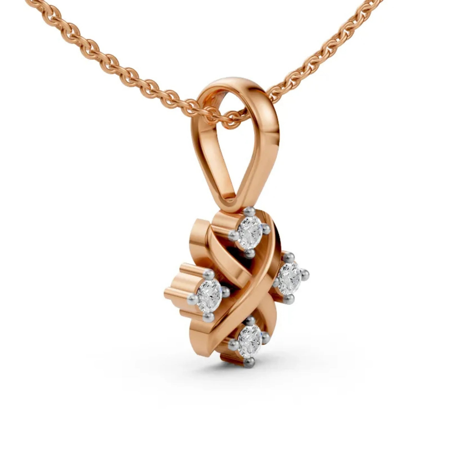 Cross Cluster Pendant Rose Gold