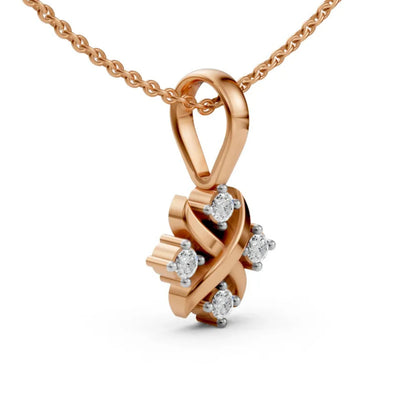 Cross Cluster Pendant Rose Gold