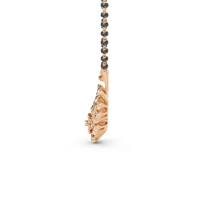 Contemporary Diamond Floral Mangalsutra with Marquise Accents Rose Gold