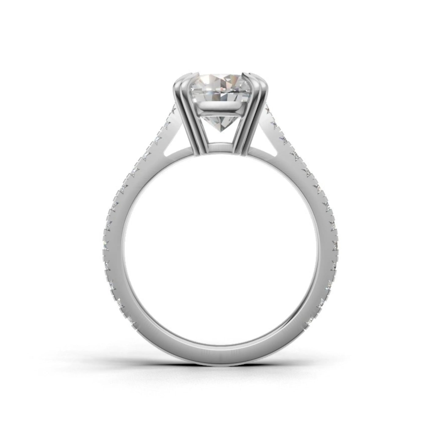 Radiant Pavé Solitaire Ring White Gold 