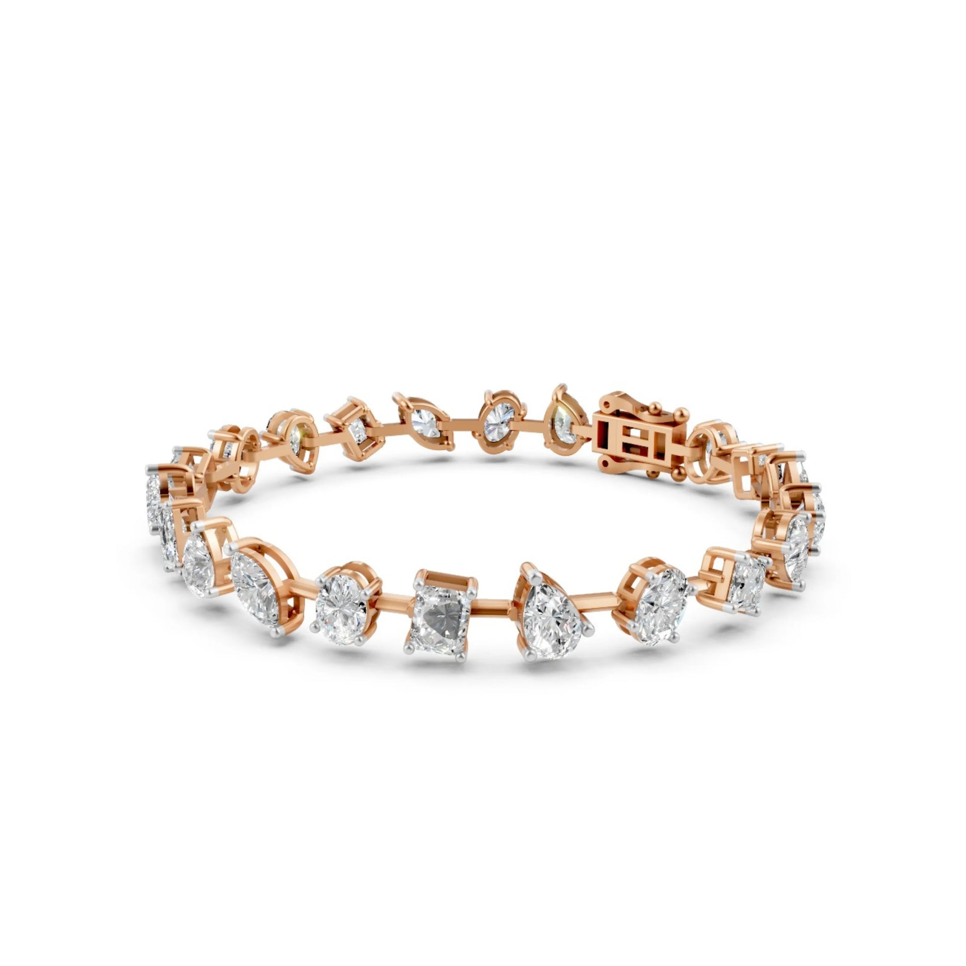 Multi-Shape Diamond Bracelet Rose Gold