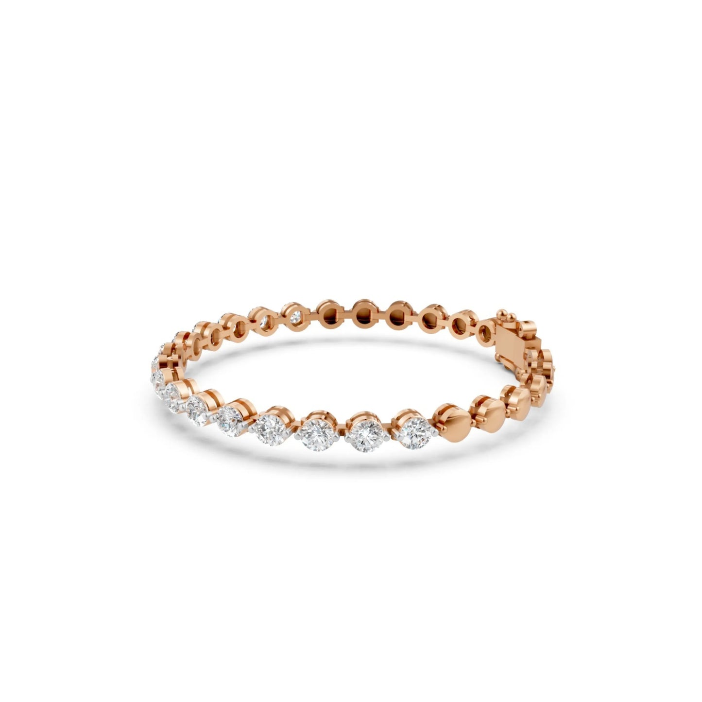 Contemporary Diamond Bracelet Rose Gold