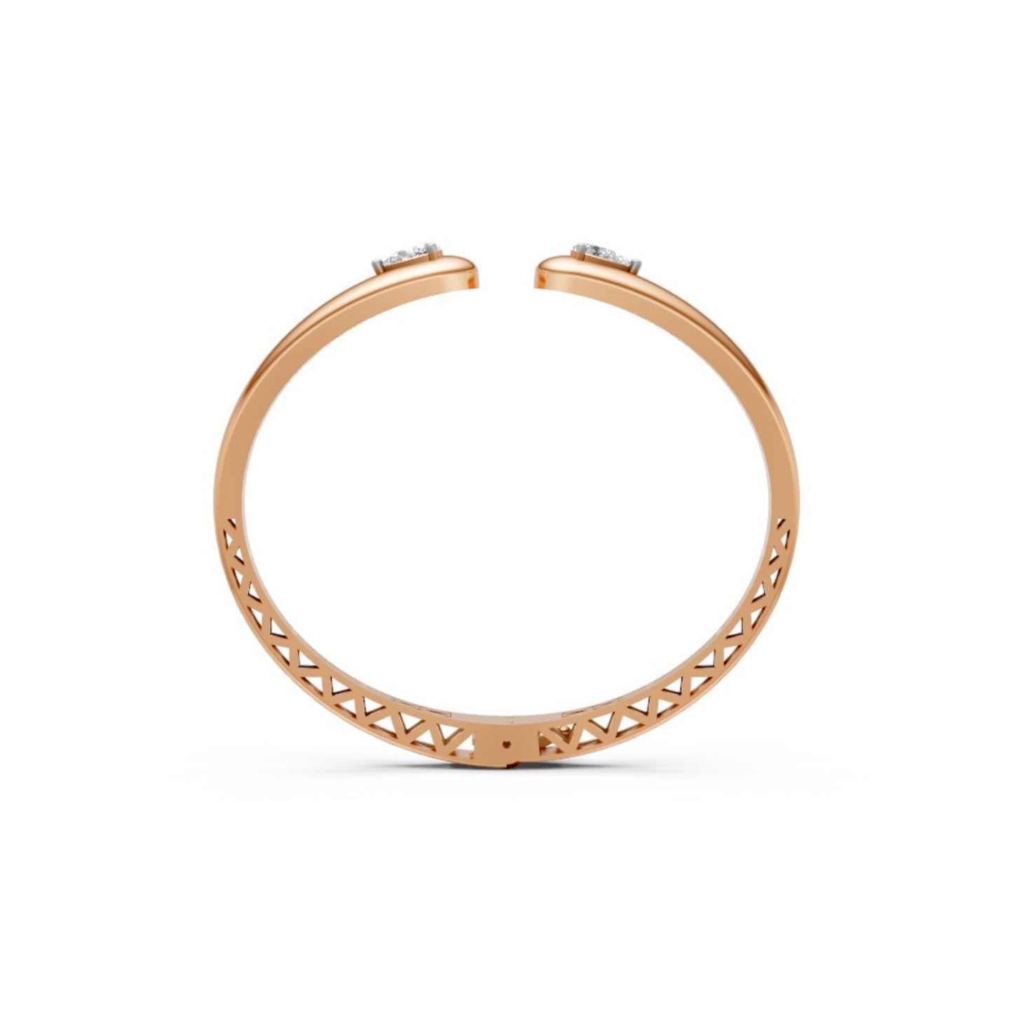 Elegant Open Diamond Bangle Rose Gold