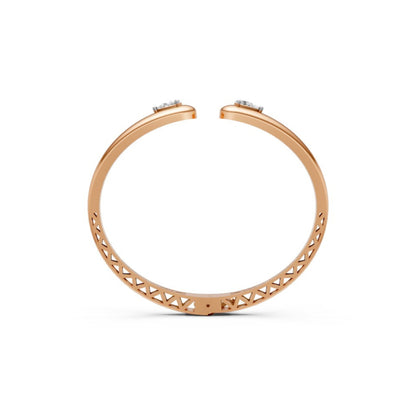 Elegant Open Diamond Bangle Rose Gold