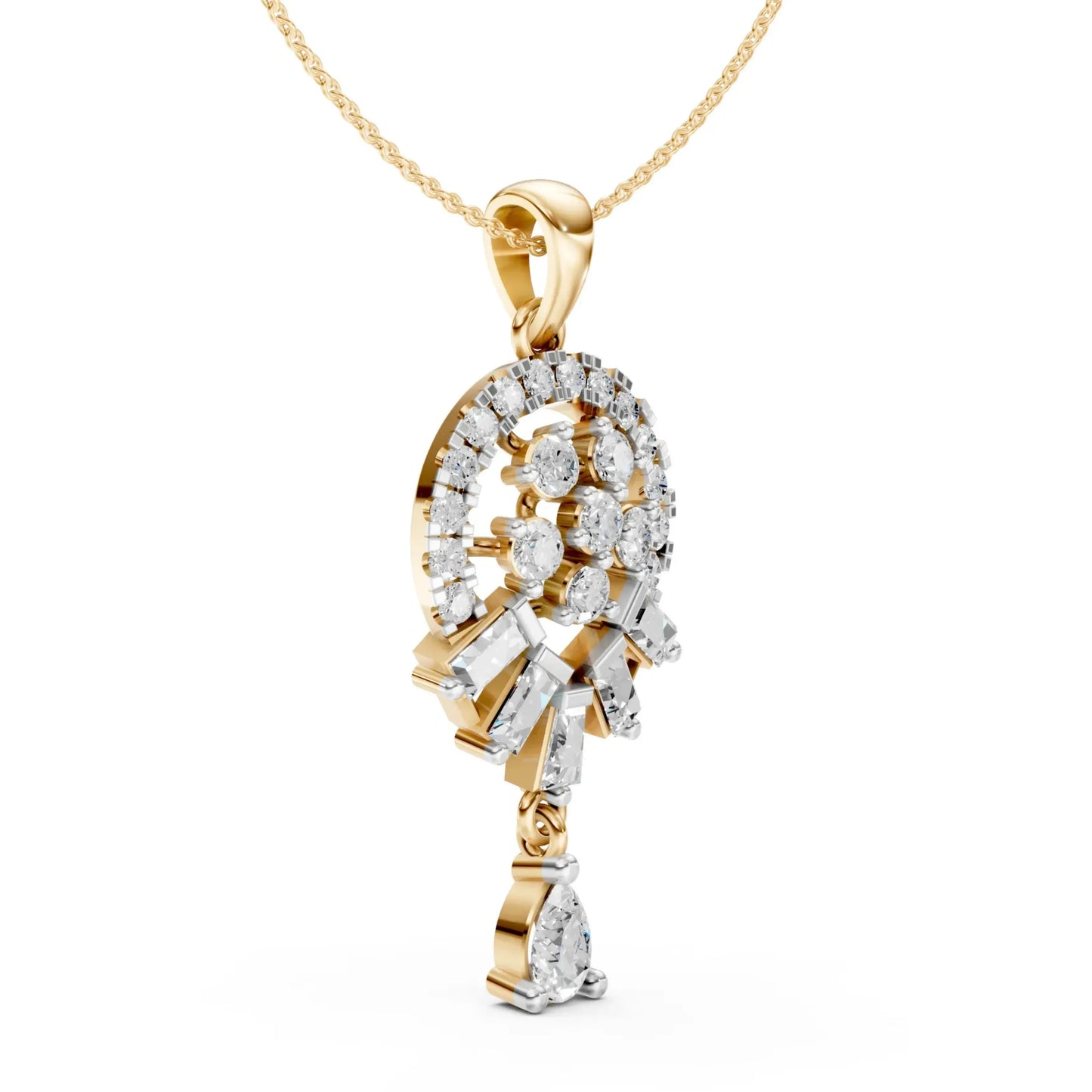 Radiant Drop Pendant Yellow Gold 