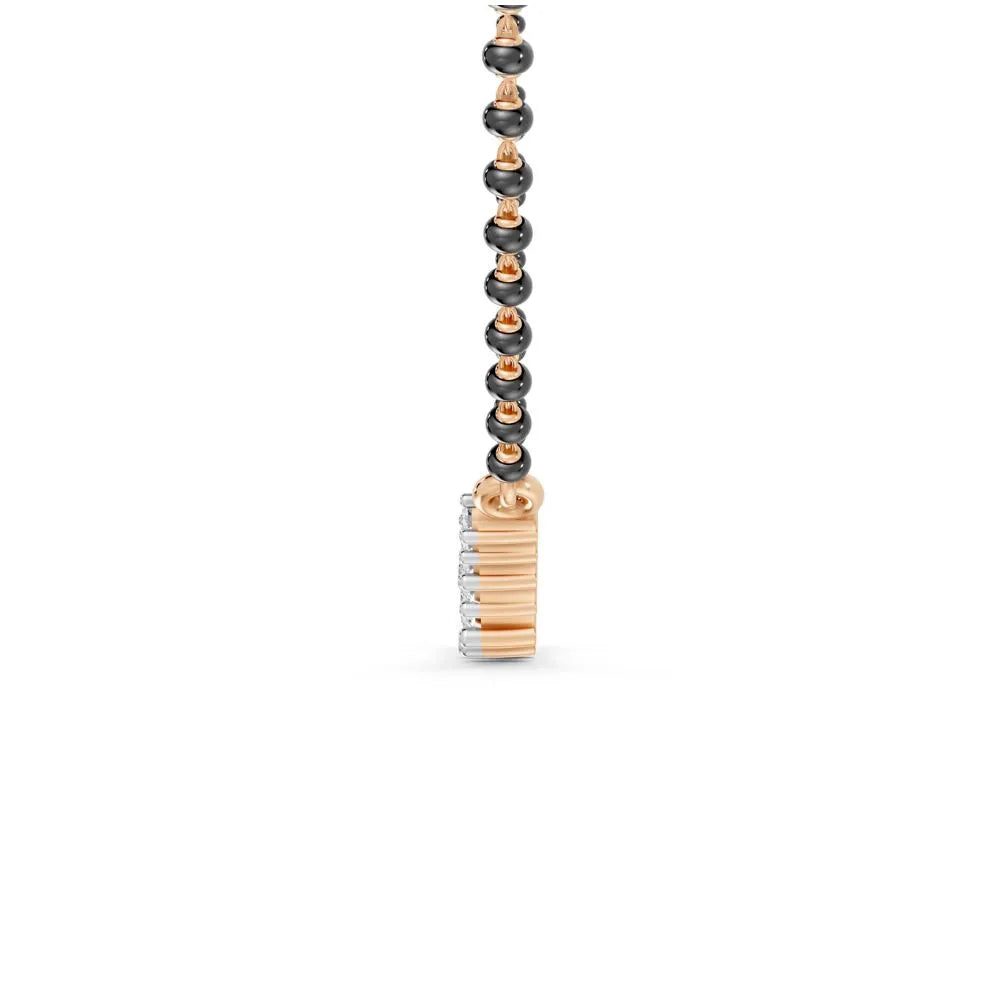 Elegant Lab-Grown Diamond Mangalsutra with Classic Round Settings Rose Gold