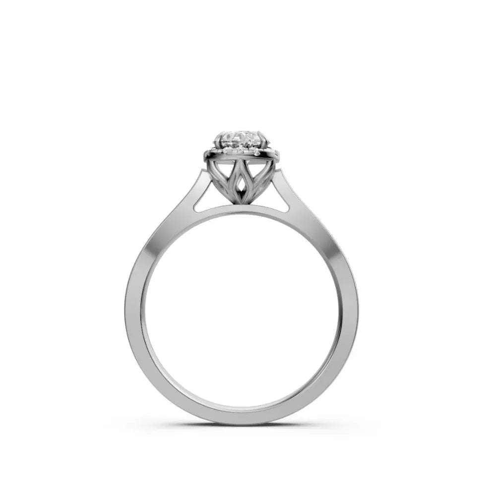 Hidden Heart Round Solitaire Ring White Gold