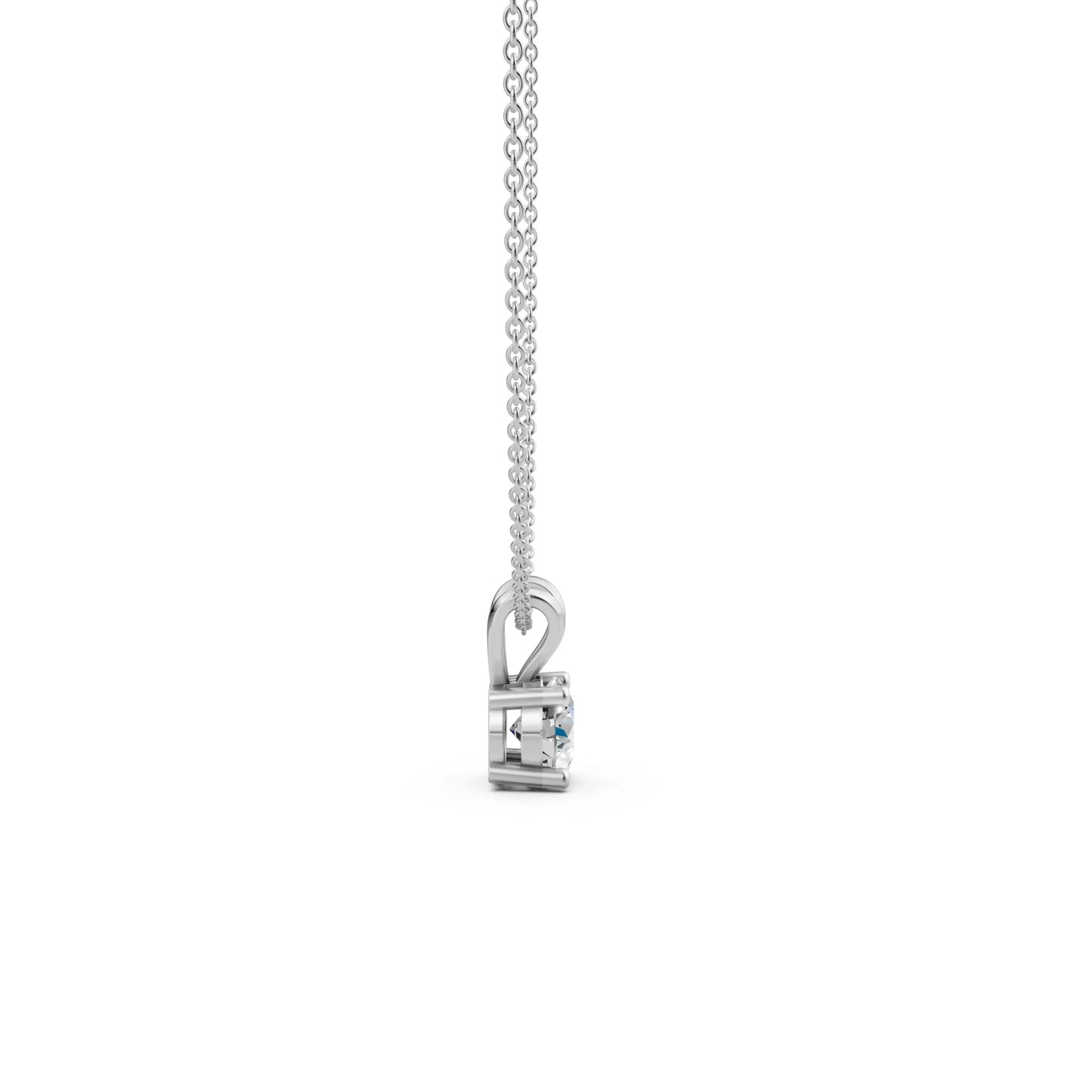 Solitaire Round Pendant White Gold