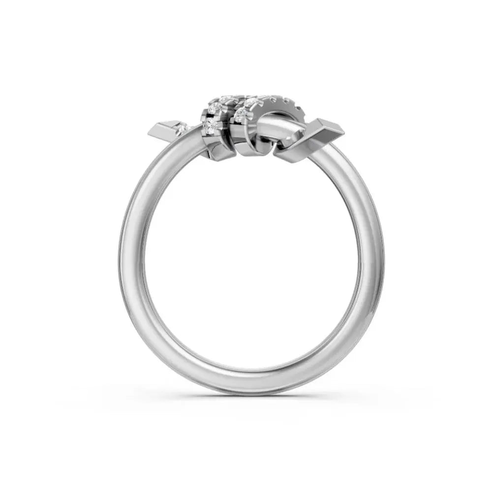 TwistGlow Diamond Crossover Ring White Gold
