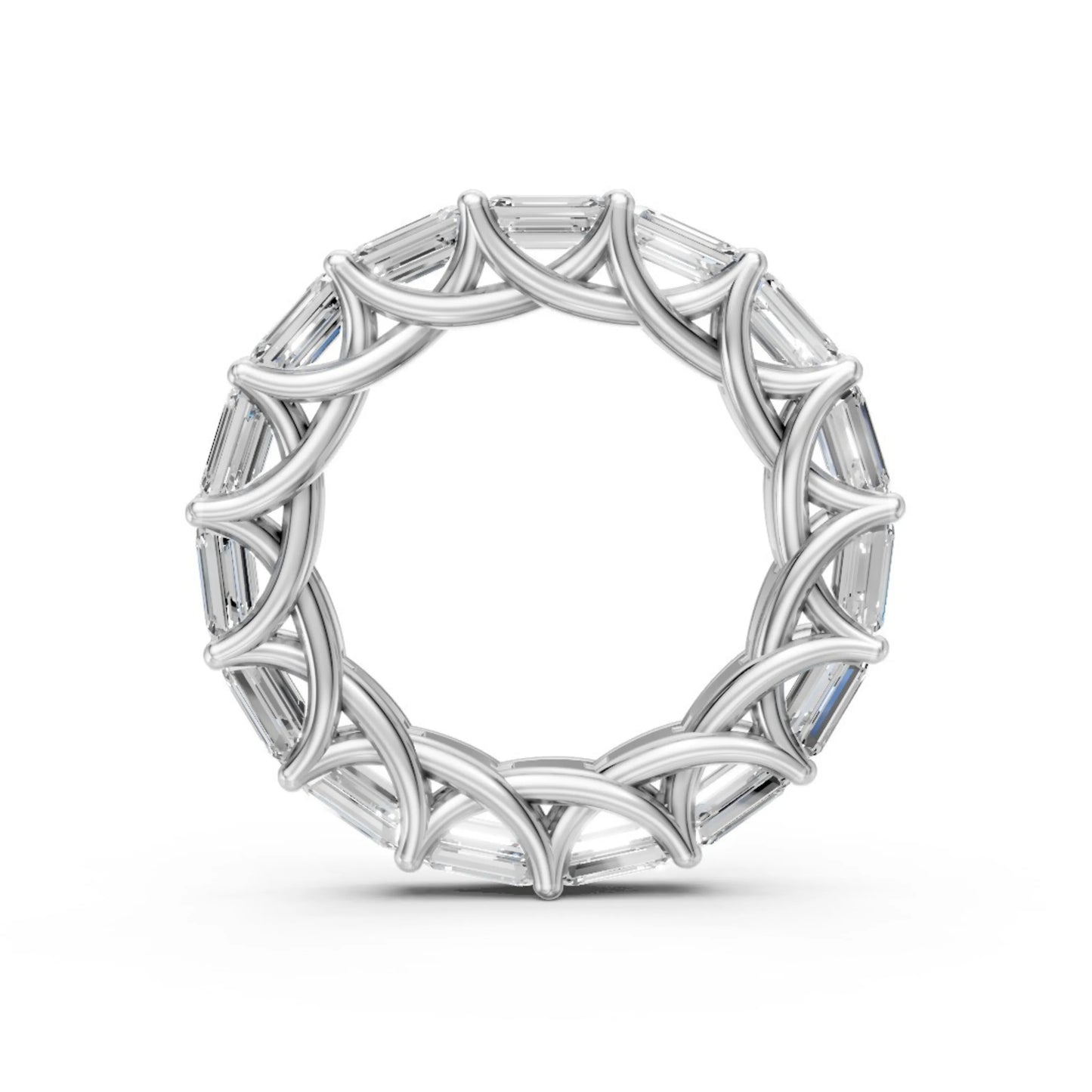 Lattice Baguette Band White Gold