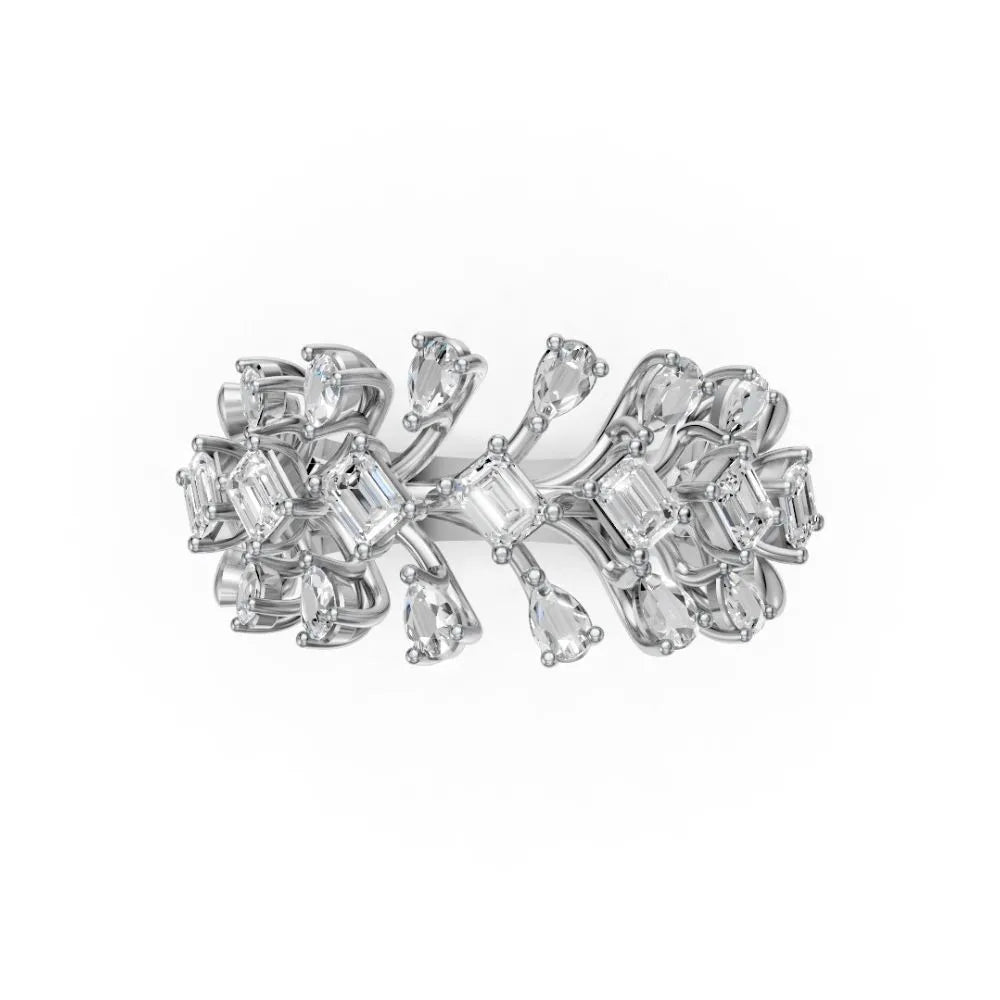 BloomAura Floral Diamond Ring White Gold