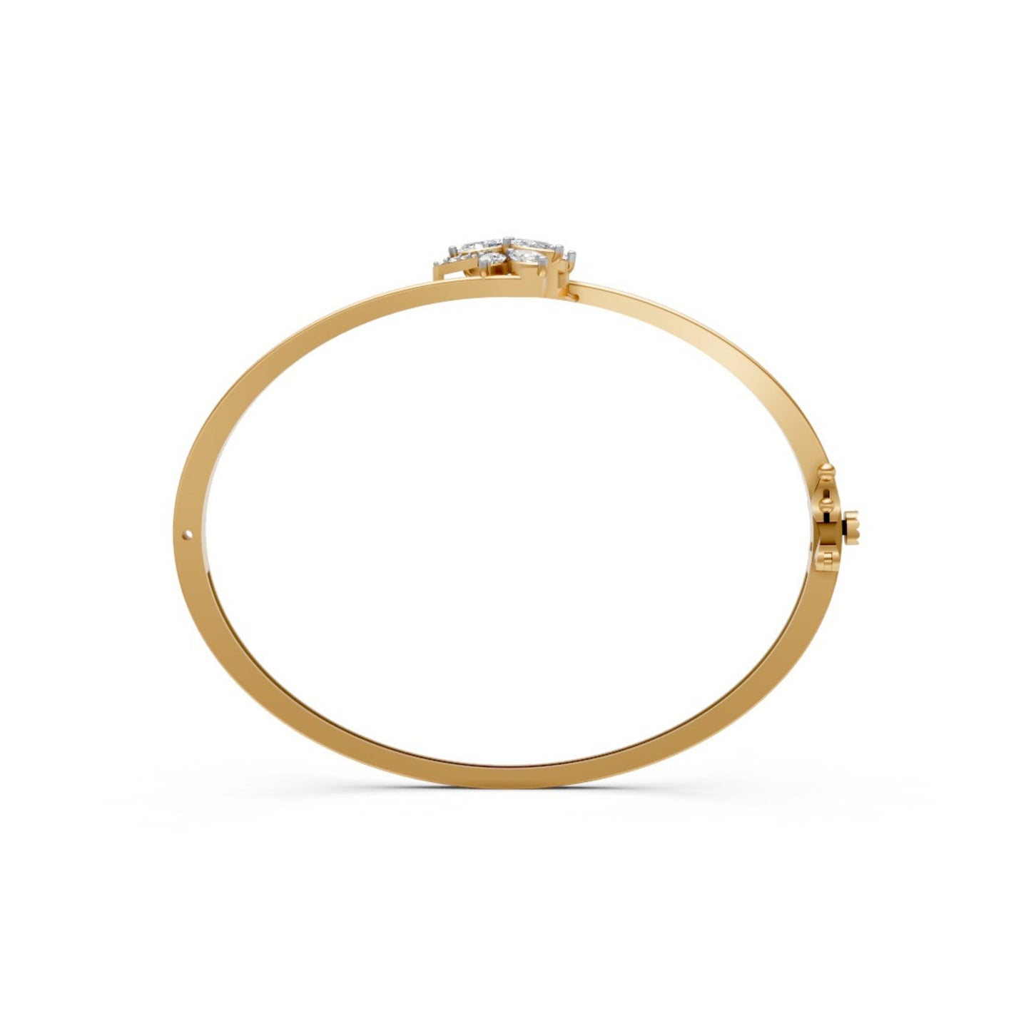 Floral Diamond Bangle Yellow Gold