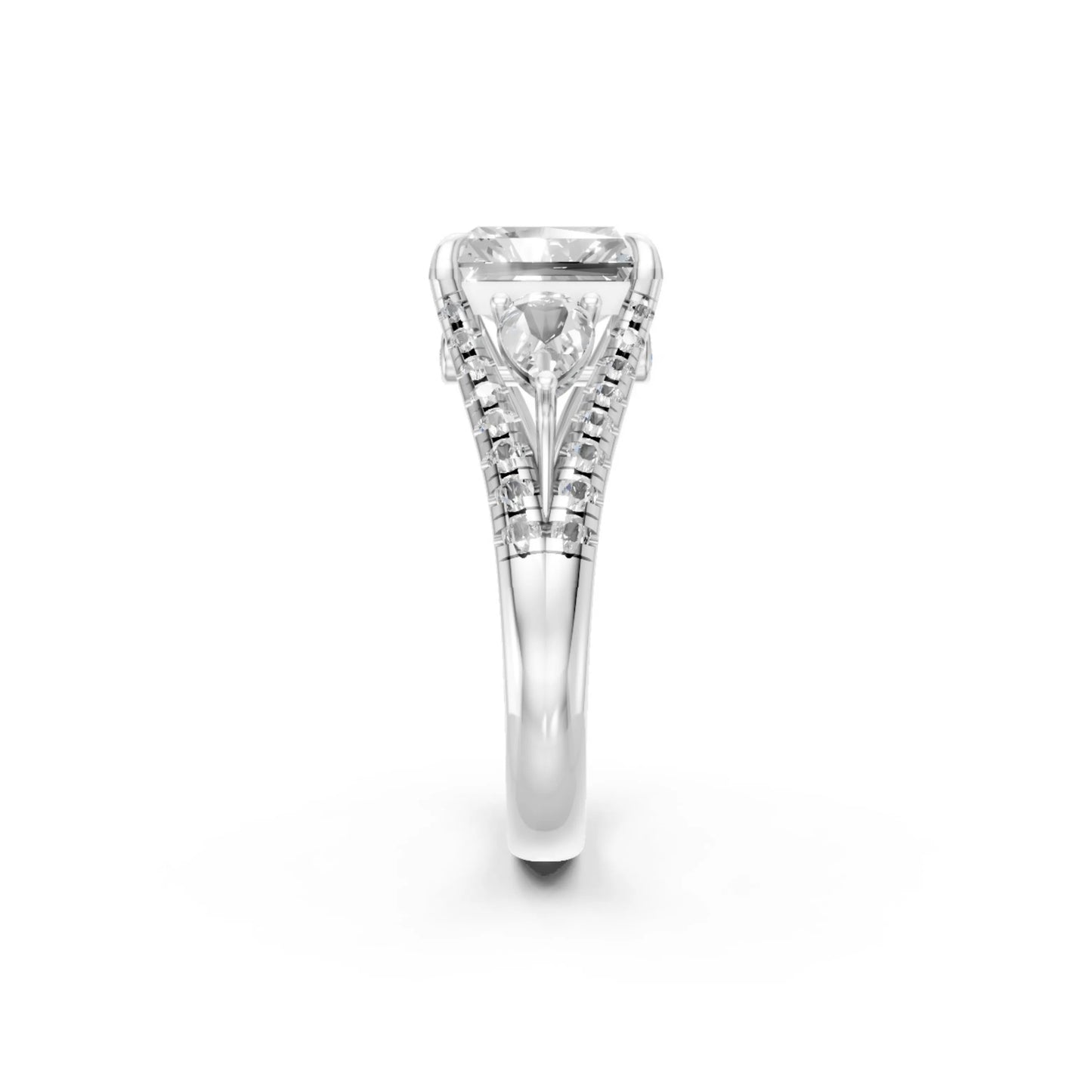 TriadGrace Princess & Pear Ring White Gold