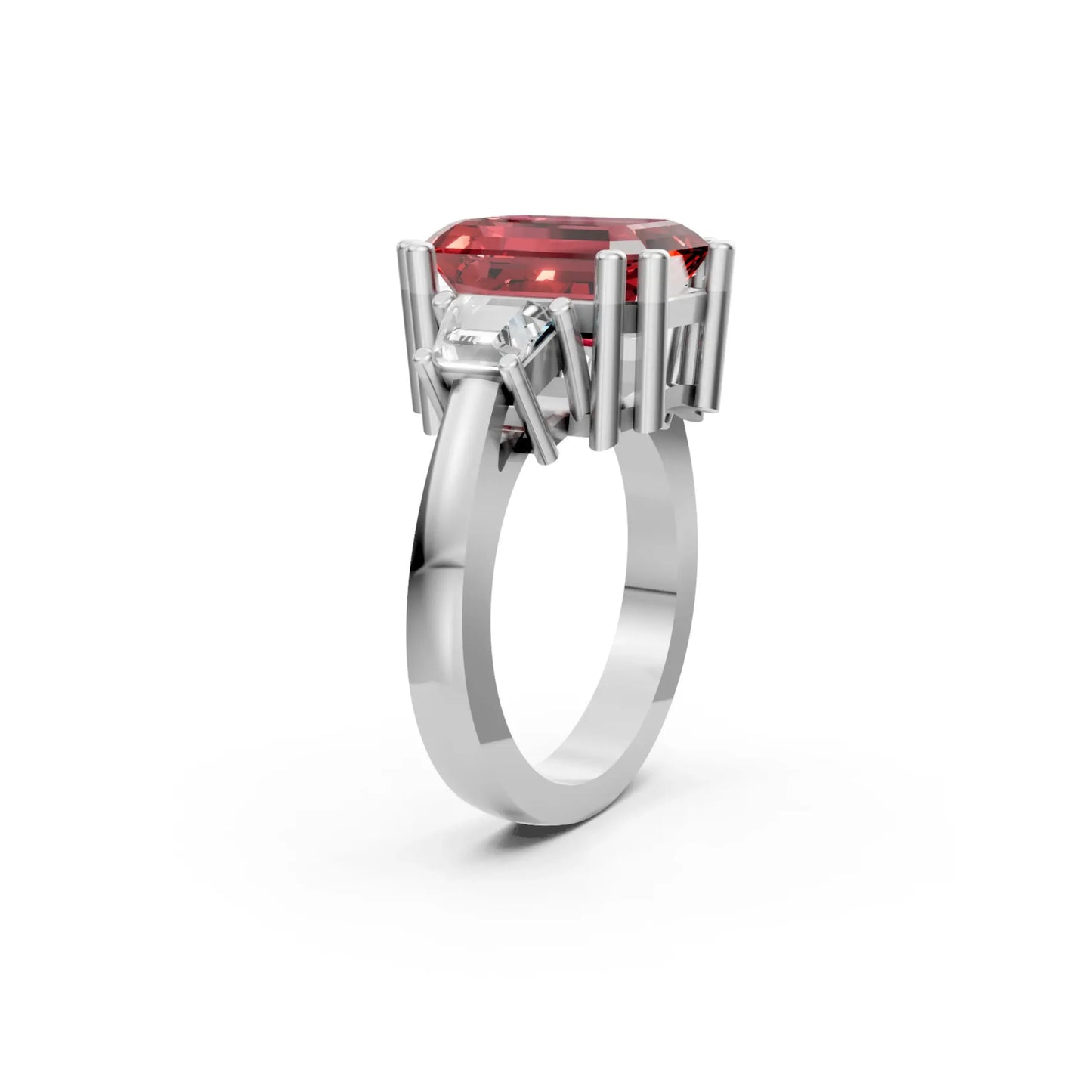 CrimsonFlare Ruby & Diamond Ring White Gold