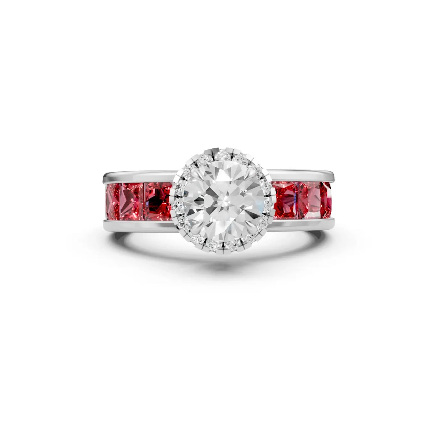 Ruby Channel Solitaire Ring White Gold