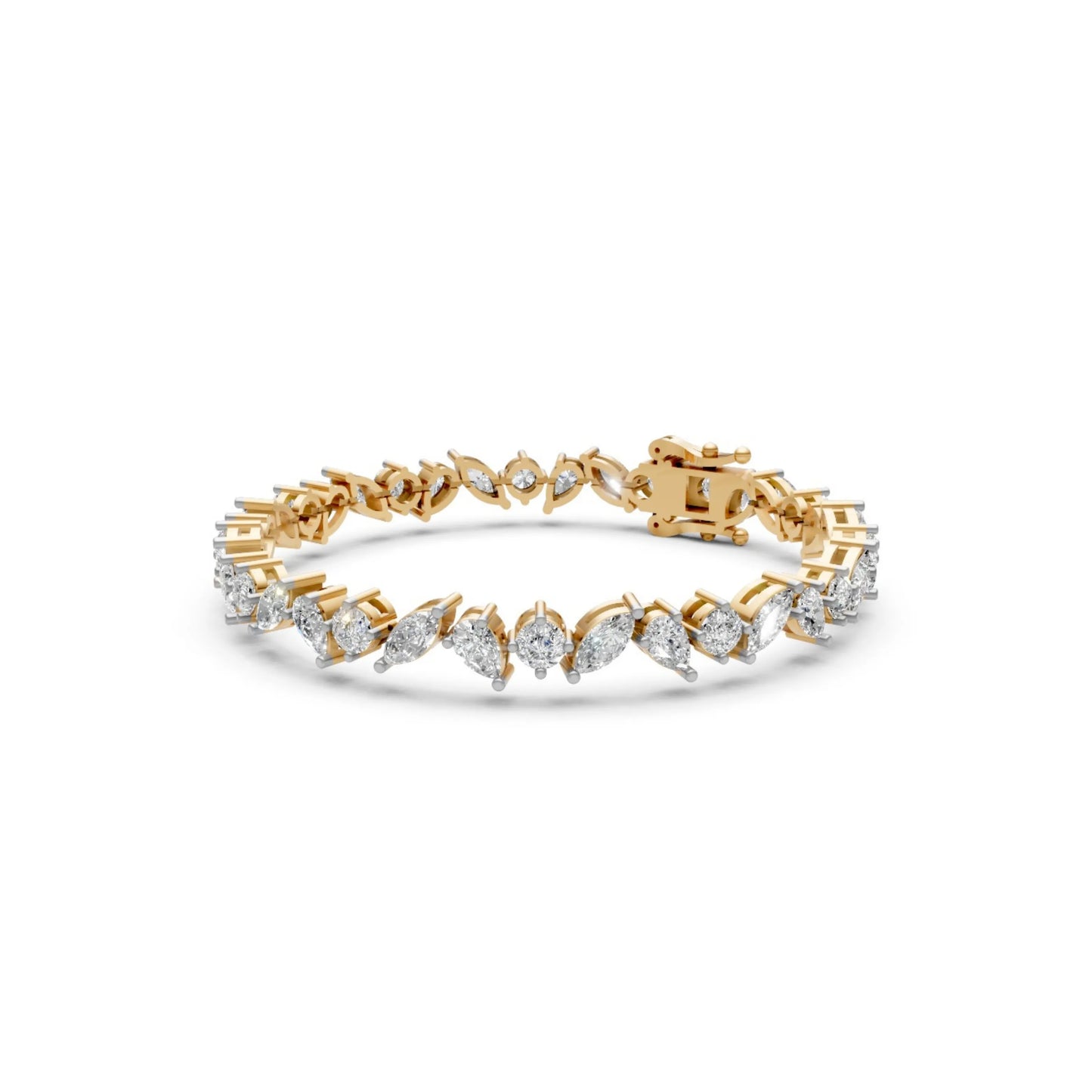 Pear Shape Diamond Bracelet Yellow Gold