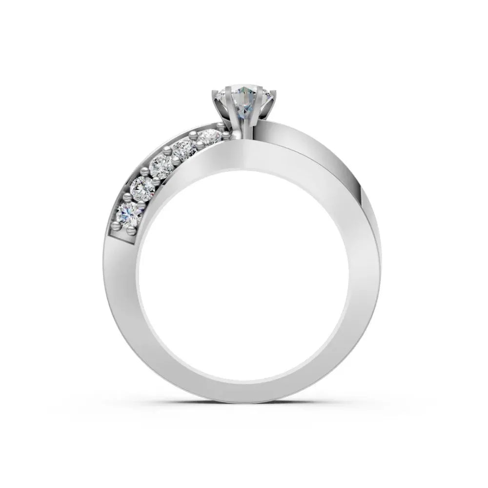 Modern Spark Solitaire Ring White Gold