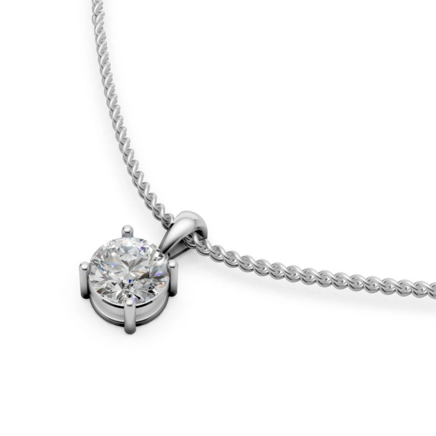 Cushion Halo Pendant White Gold