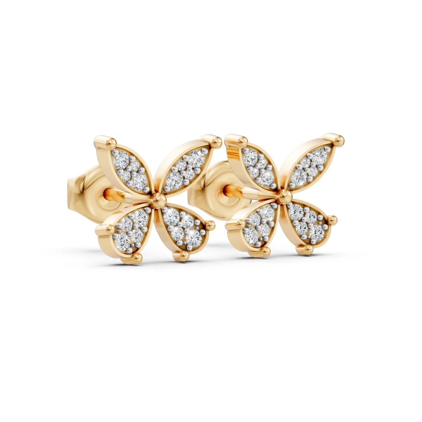 Round Diamond Earrings – Studs & Hoops Yellow Gold