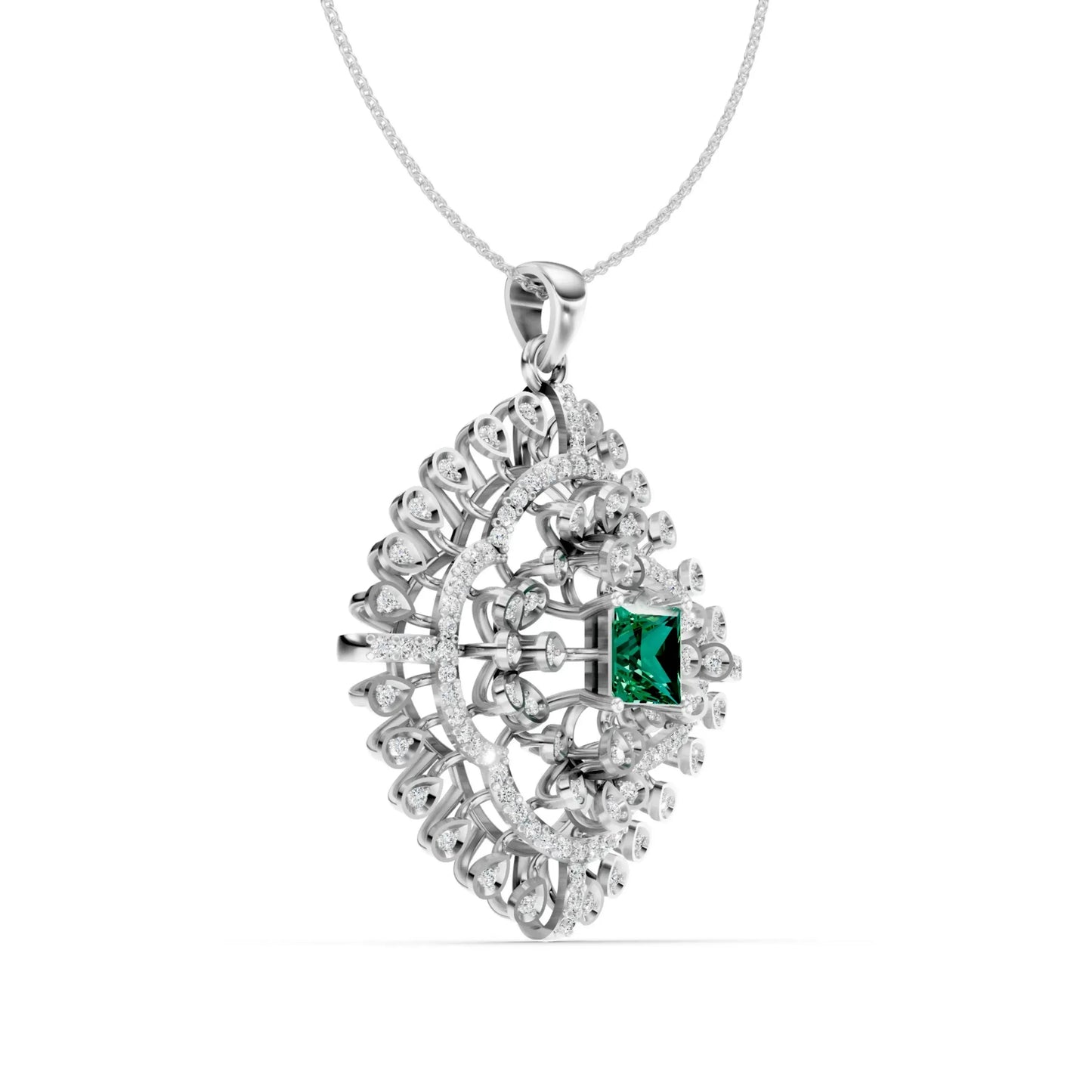 Heritage Emerald Pendant White Gold