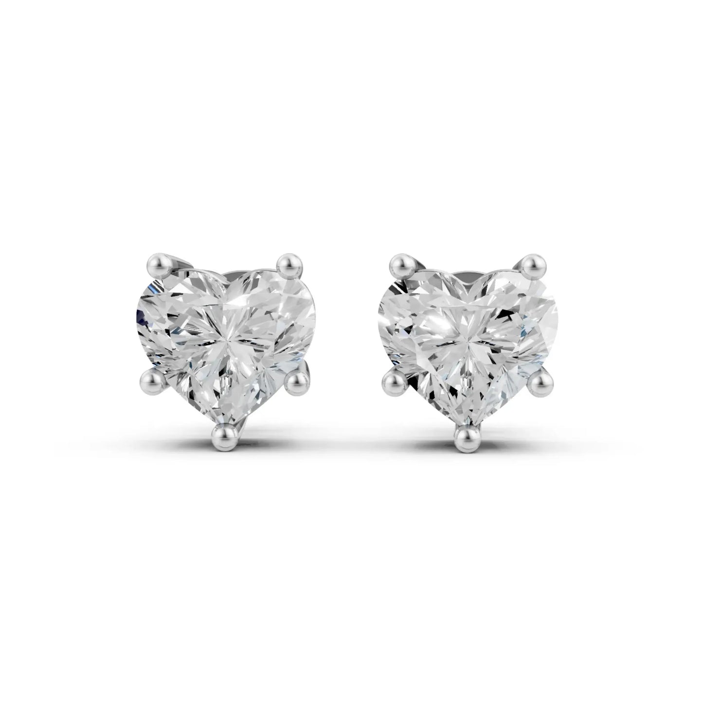 Heart-Shaped Diamond Stud White Gold