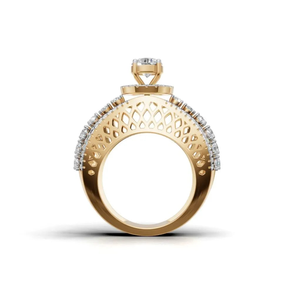 Bridal Statement Ring Yellow Gold