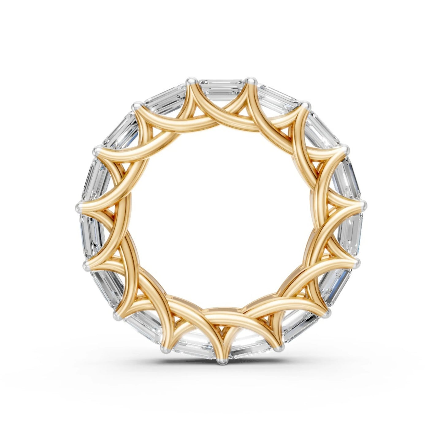 Lattice Baguette Band Yellow Gold